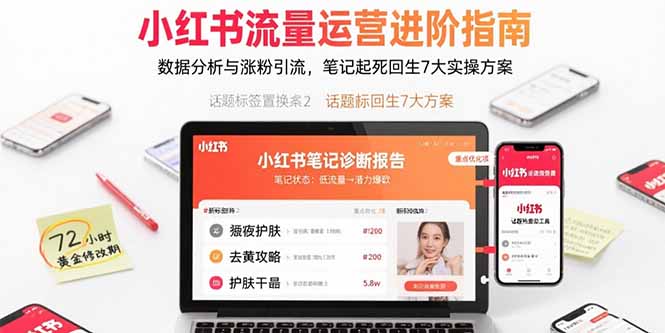小红书流量运营进阶指南，数据分析与涨粉引流，笔记起死回生7大实操方案-800资源网