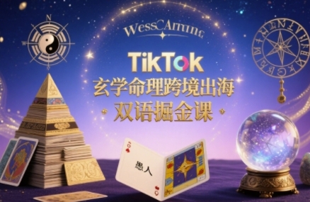 TikTok玄学命理跨境出海双语掘金课，手把手教你用命理知识精准直击海外用户痛点-800资源网