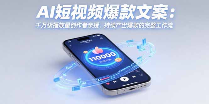 AI短视频爆款文案：千万级播放量创作者亲授，持续产出爆款的完整工作流-800资源网