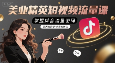 美业精英短视频流量课，掌握抖音流量密码，天天有询单，条条有转化-800资源网