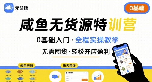 无货源特训营，0基础带你玩转咸鱼无货源-800资源网