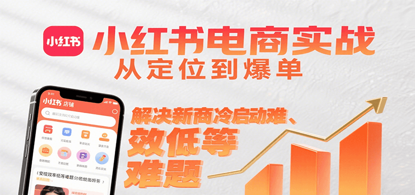 小红书电商实战，从定位到爆单解决新商冷启动难、变现效率低等难题-800资源网