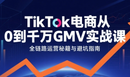 TikTok电商从0到千万GMV实战课，从0到1拆解实战秘籍-800资源网