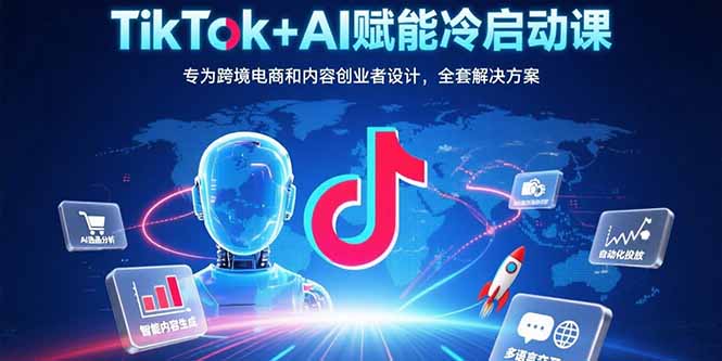 TikTok+AI赋能冷启动课：专为跨境电商和内容创业者设计，全套解决方案-800资源网