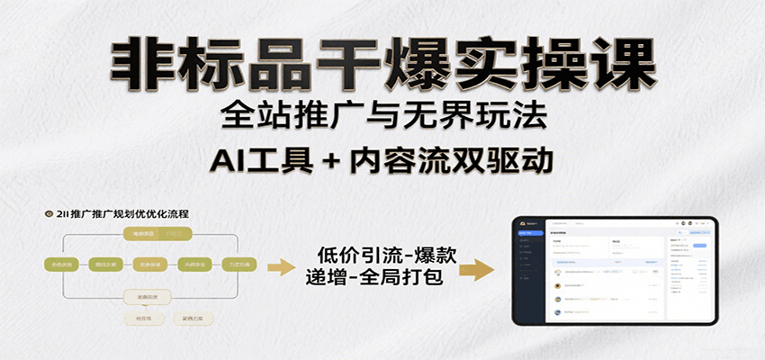 非标品干爆实操课：含多案例及操盘方法，从选品到推广、成交，助力打造爆款实现盈利-800资源网