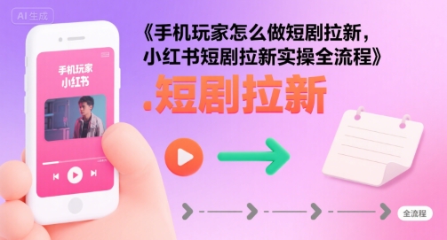 手机玩家怎么做短剧拉新，小红书短剧拉新实操全流程-800资源网