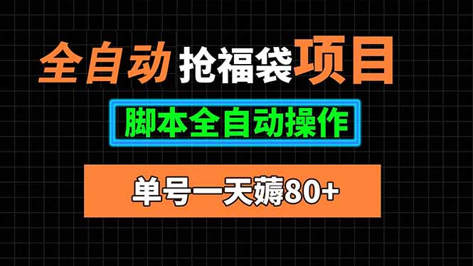 全自动抢福袋项目，单号一天80+脚本全自动操作-800资源网