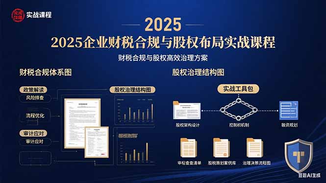 2025企业财税合规与股权布局的实战课程：财税合规与股权高效治理方案-800资源网