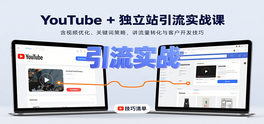 YouTube+独立站引流实战课：含视频优化、关键词策略，讲流量转化与客户开发技巧-800资源网