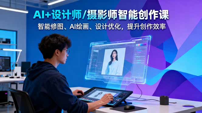 AI+设计师/摄影师智能创作课：智能修图、AI绘画、设计优化，提升创作效率-800资源网
