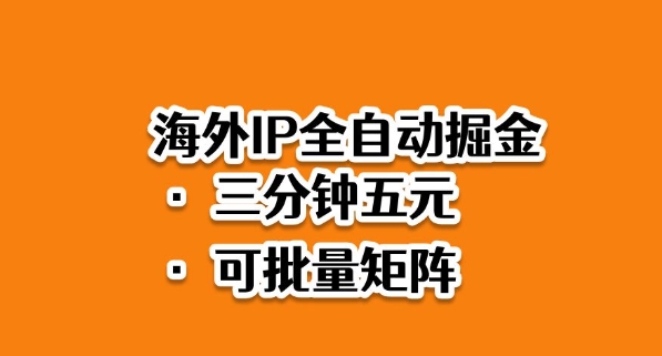 海外ip全自动掘金，2025必做蓝海项目，3分钟落地，矩阵直接开干-800资源网