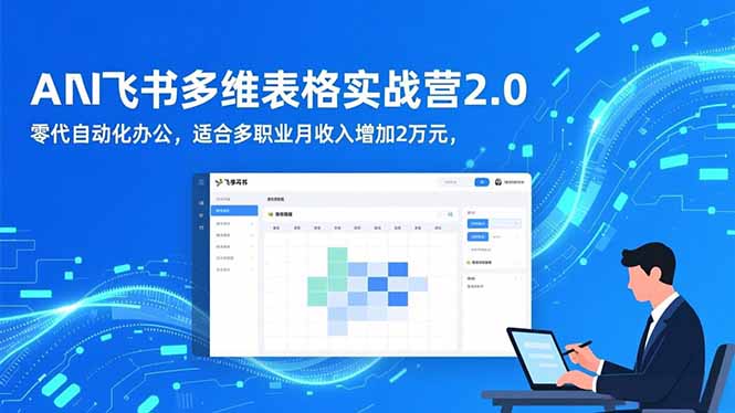 AI+飞书多维表格实战营2.0：零代码自动化办公，适合多职业月收入增加2万元-800资源网