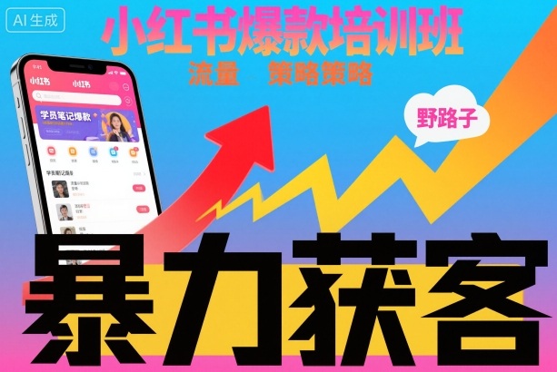 小红书爆款培训班，小红书获客野路子流量打法，暴力持续获客-800资源网