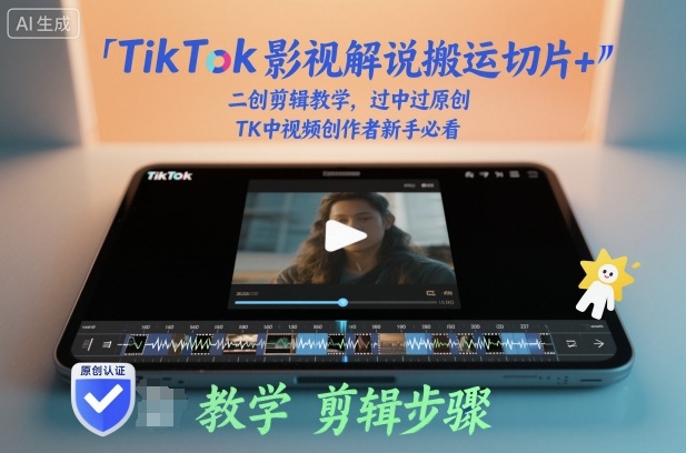 TikTok影视解说搬运切片+二创剪辑教学，过中过原创，TK中视频创作者新手必看-800资源网