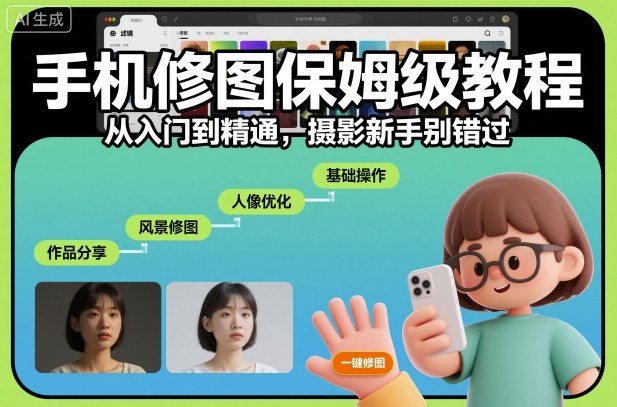 手机修图保姆级教程，从入门到精通，摄影新手别错过-800资源网