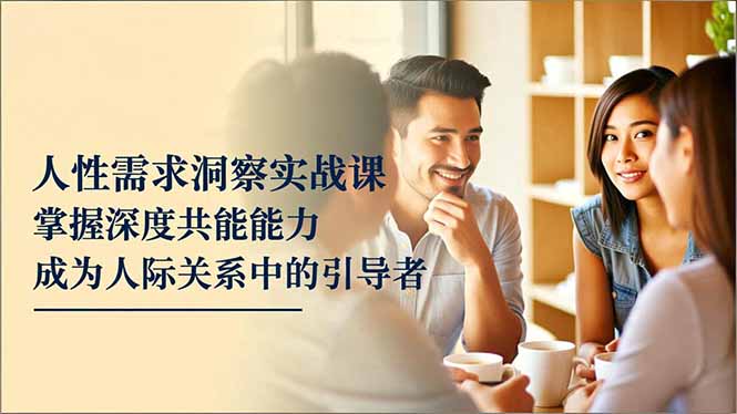 人性需求洞察实战课，掌握深度共感能力，成为人际关系中的引导者-800资源网