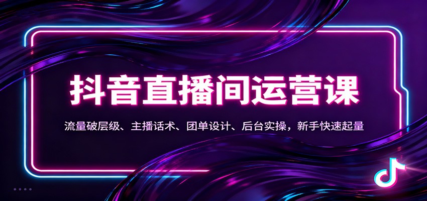 抖音同城直播间运营课：流量破层级、主播话术、团单设计、后台实操，新手快速起量-800资源网