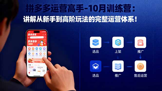 拼多多运营高手-10月训练营：讲解从新手到高阶玩法的完整运营体系！-800资源网