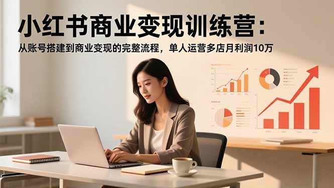 小红书商业变现训练营：从账号搭建到商业变现的完整流程，单人运营多店月利润10万-800资源网