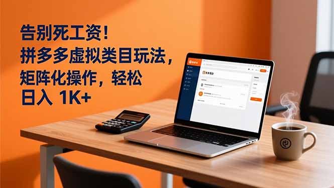 告别死工资！拼多多虚拟类目玩法，矩阵化操作，轻松日入 1K+-800资源网