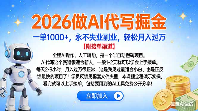 2026做AI代写掘金，一单1000+，永不失业副业，轻松月入过万-800资源网