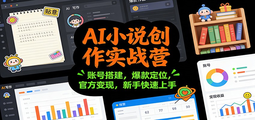 AI小说创作实战营：账号搭建，爆款定位，官方变现，新手快速上手-800资源网