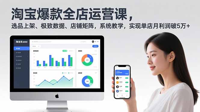 淘宝爆款全店运营课2.0，选品上架、极致数据、店铺矩阵，系统教学，实现单店月利润破5万+-800资源网