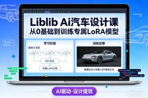 Liblib Ai汽车设计课，从0基础文生图，到教你训练专属设计和风格LoRA模型-800资源网
