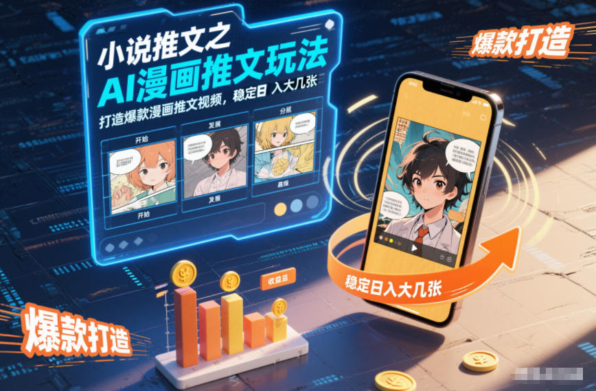 小说推文之AI漫画推文玩法，打造爆款漫画推文视频，稳定日入大几张-800资源网
