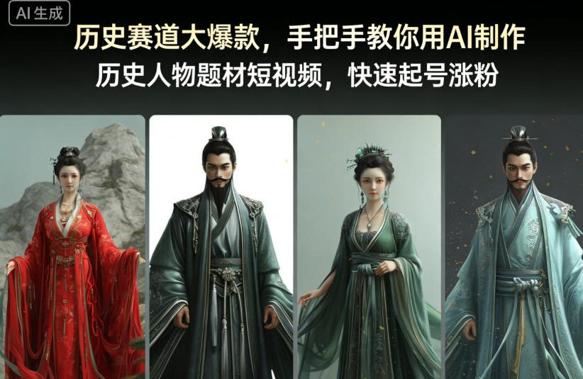 历史赛道大爆款，手把手教你用AI制作历史人物题材短视频，快速起号涨粉-800资源网