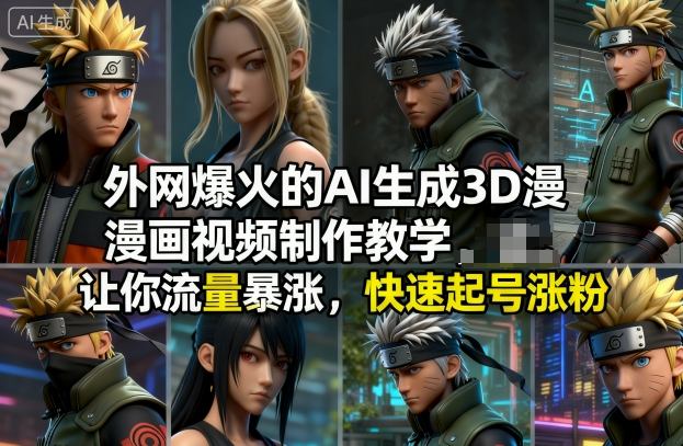 外网爆火的AI生成3D漫画视频制作教学，让你流量暴涨，快速起号涨粉！-800资源网