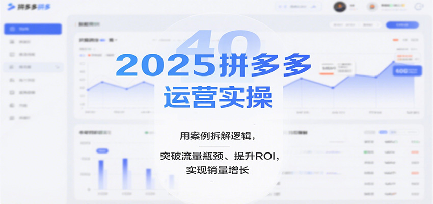 2025拼多多运营实操，用案例拆解逻辑，突破流量瓶颈、提升ROI，实现销量增长（更新）-800资源网