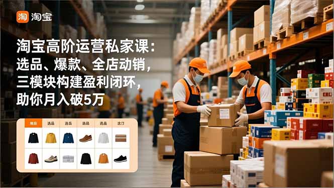 淘宝高阶运营私家课：选品、爆款、全店动销，三模块构建盈利闭环，助你月入破5万（更新12月）-800资源网