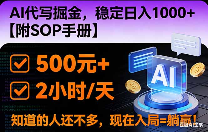 2026风口项目,AI代写掘金，稳定日入1000+，掌握核心技能【附SOP手册】-800资源网