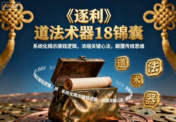 《逐利》道法术器18锦囊，系统化揭示搞钱逻辑，浓缩关键心法，颠覆传统思维（更新）-800资源网