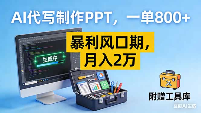 AI代写制作PPT，一单800+， 暴利风口期，月入2万【附工具】-800资源网