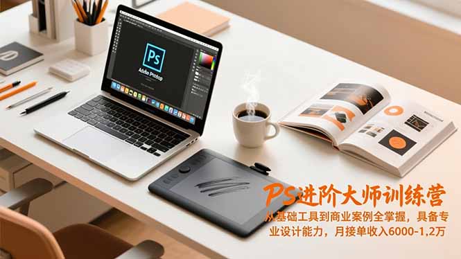 PS进阶大师训练营，从基础工具到商业案例全掌握，具备专业设计能力，月接单收入6000-1.2万-800资源网