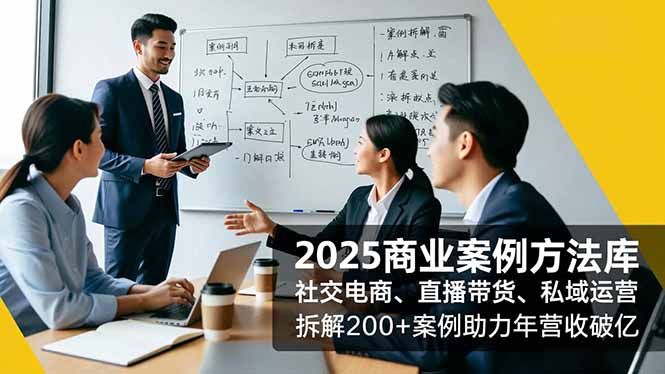 2025商业案例方法库，社交电商、直播带货、私域运营，拆解200+案例助力年营收破亿-800资源网