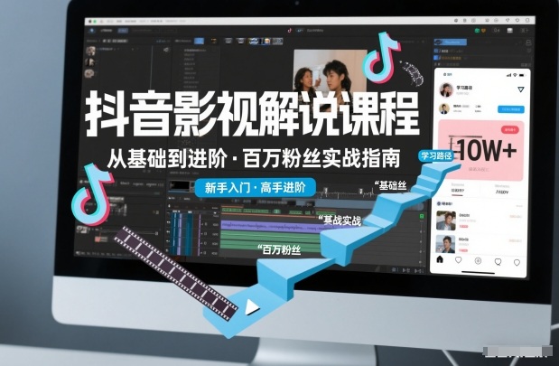 抖音百万粉丝影视解说课程，基础到进阶课，适合新手和进阶学习-800资源网
