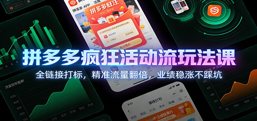 拼多多疯狂活动流玩法课：全链接打标，精准流量翻倍，业绩稳涨不踩坑-800资源网