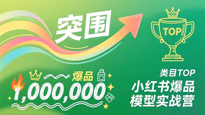 小红书爆品模型实战营，从新品突围到成为类目TOP，可复制路径，打造多个营收百万级爆品-800资源网