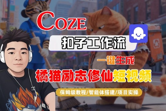 Coze扣子智能体工作流一键生成“橘猫励志修仙“短视频，全流程保姆级教学-800资源网