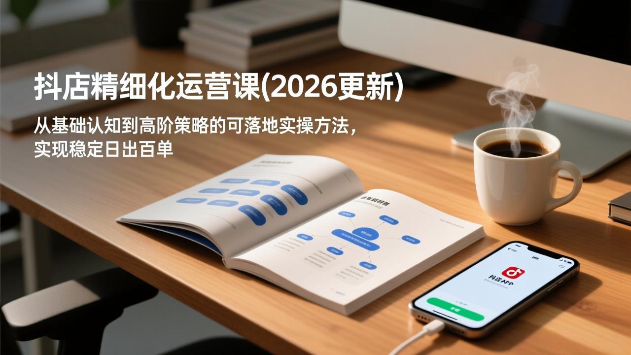 抖店精细化运营课(2026更新)，从基础认知到高阶策略的可落地实操方法，实现稳定日出百单-800资源网