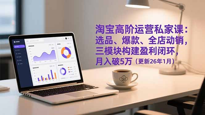淘宝高阶运营私家课:选品、爆款、全店动销,三模块构建盈利闭环,月入破5万(更新26年1月)