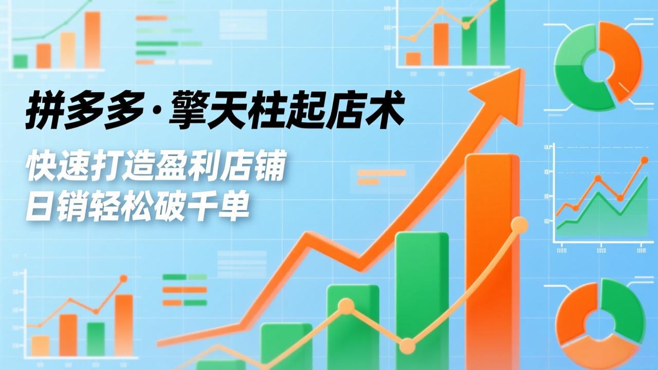 拼多多·擎天柱起店术，爆流布局、利润起飞、不断流，快速打造盈利店铺，日销轻松破千单-800资源网