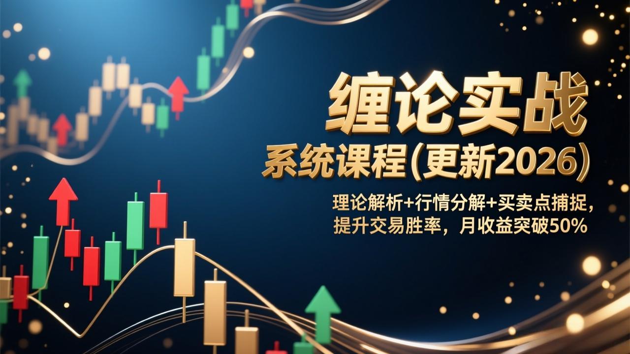 缠论实战系统课程(更新2026)，理论解析+行情分解+买卖点捕捉，提升交易胜率，月收益突破50%-800资源网