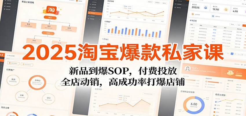 2025淘宝爆款私家课:新品到爆SOP,付费投放,全店动销,高成功率打爆店铺