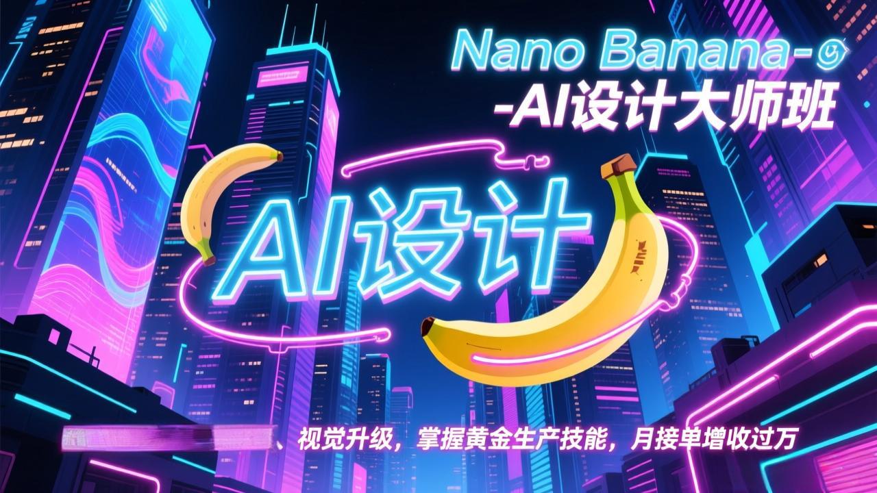 Nano Banana-AI设计大师班，修图合成、广告创作、视觉升级，掌握黄金生产技能，月接单增收过万-800资源网