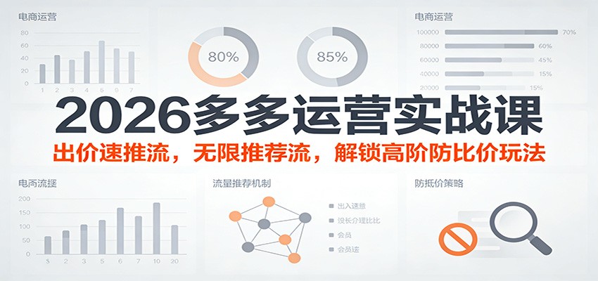 2026多多运营实战课：出价速推流，无限推荐流，解锁高阶防比价玩法（更新）-800资源网