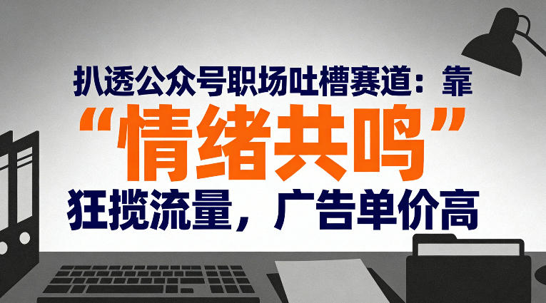 扒透公众号职场吐槽赛道：靠“情绪共鸣”狂揽流量，广告单价高-800资源网